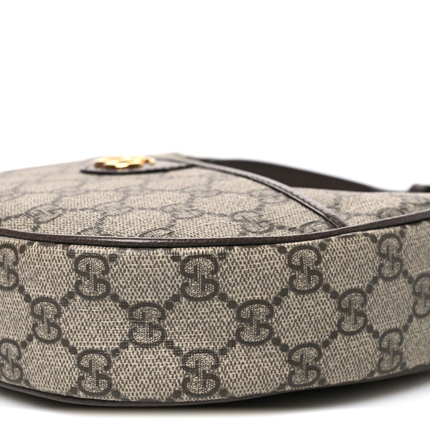 GG Supreme Monogram Textured Dollar Calfskin Small Ophidia Shoulder Bag Beige Ebony New Acero