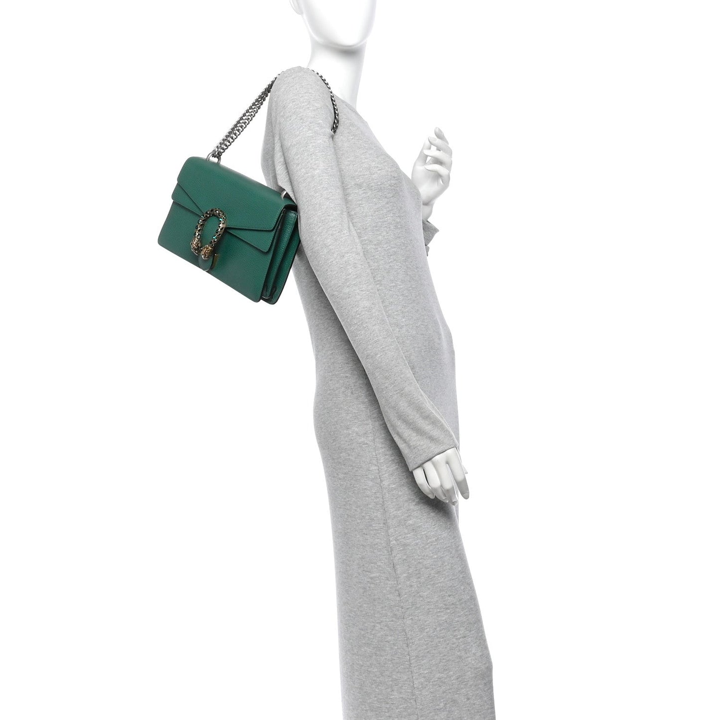 Pebbled Calfskin Small Dionysus Shoulder Bag Emerald