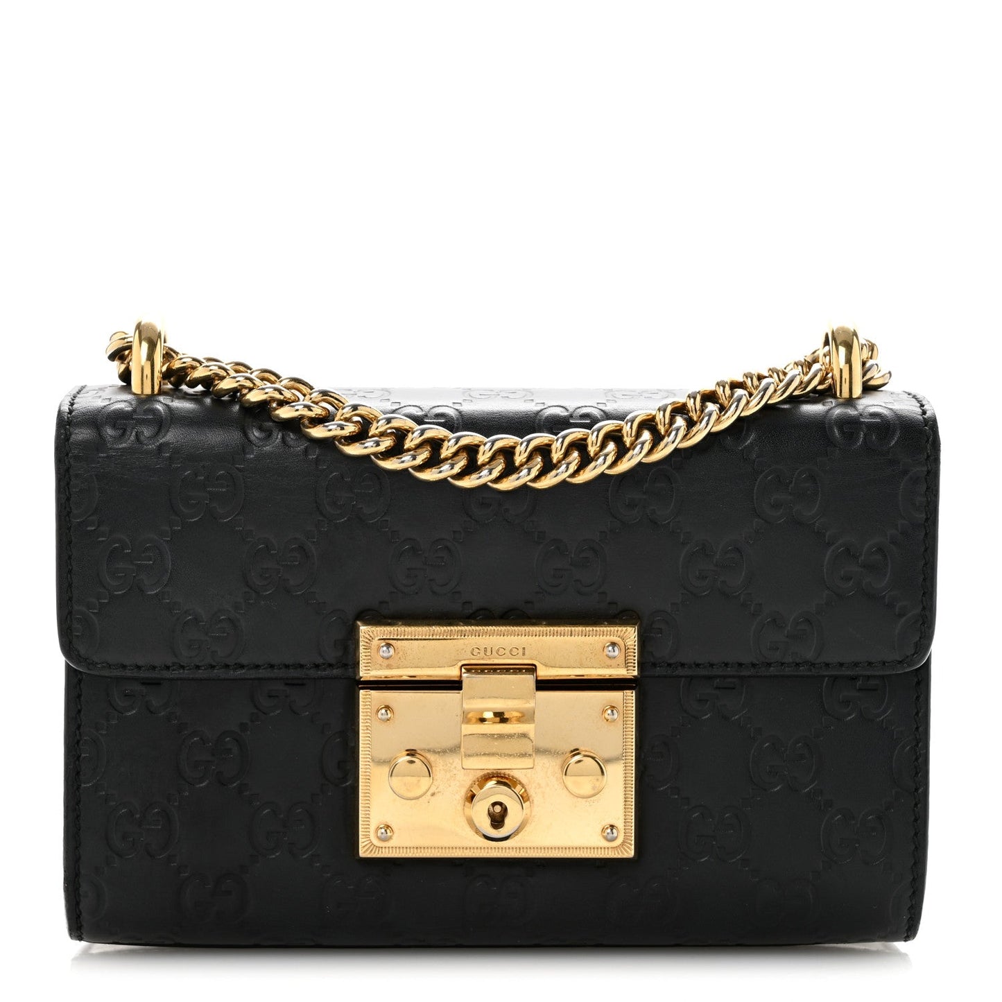 Guccissima Small Padlock Shoulder Bag Black