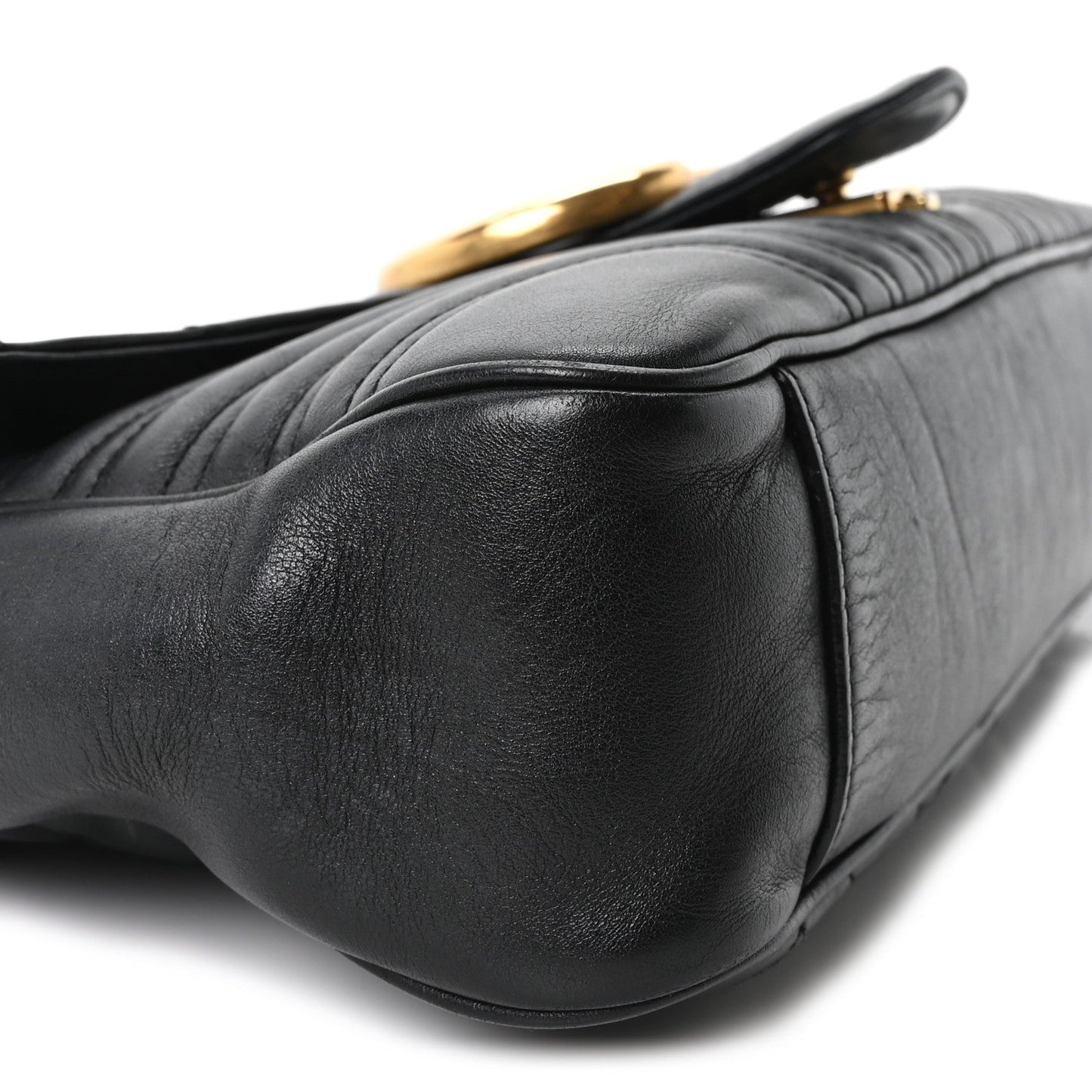 Calfskin Matelasse Medium GG Marmont Shoulder Bag Black