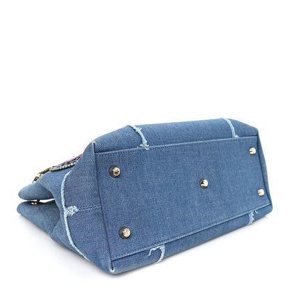 Denim Dior D Light Tote Blue
