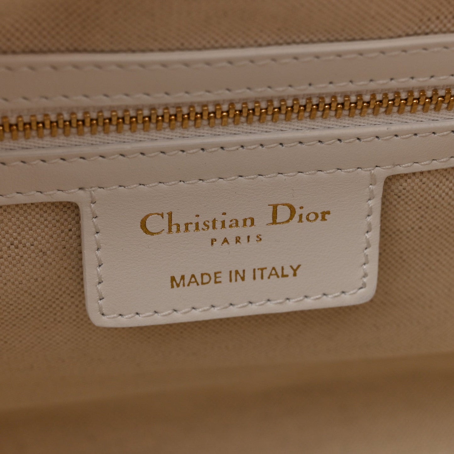 Calfskin Padded Macrocannage Medium Dior Vibe Zip Bowling Bag White Gold