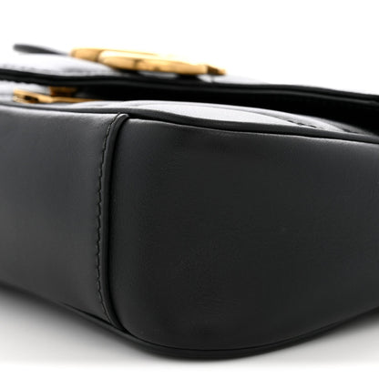 Calfskin Matelasse Mini GG Marmont Shoulder Bag Black