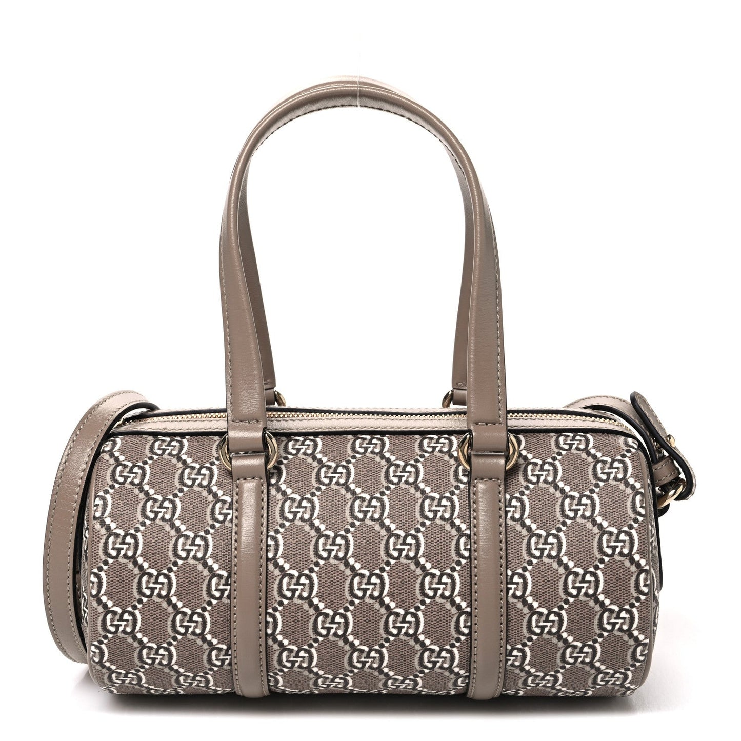 GG Shadow Monogram Ophidia Top Handle Bowler Bag Taupe