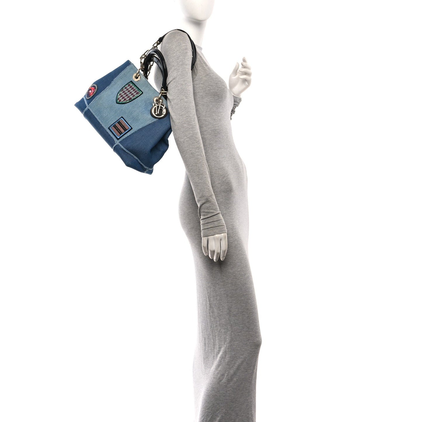 Denim Dior D Light Tote Blue
