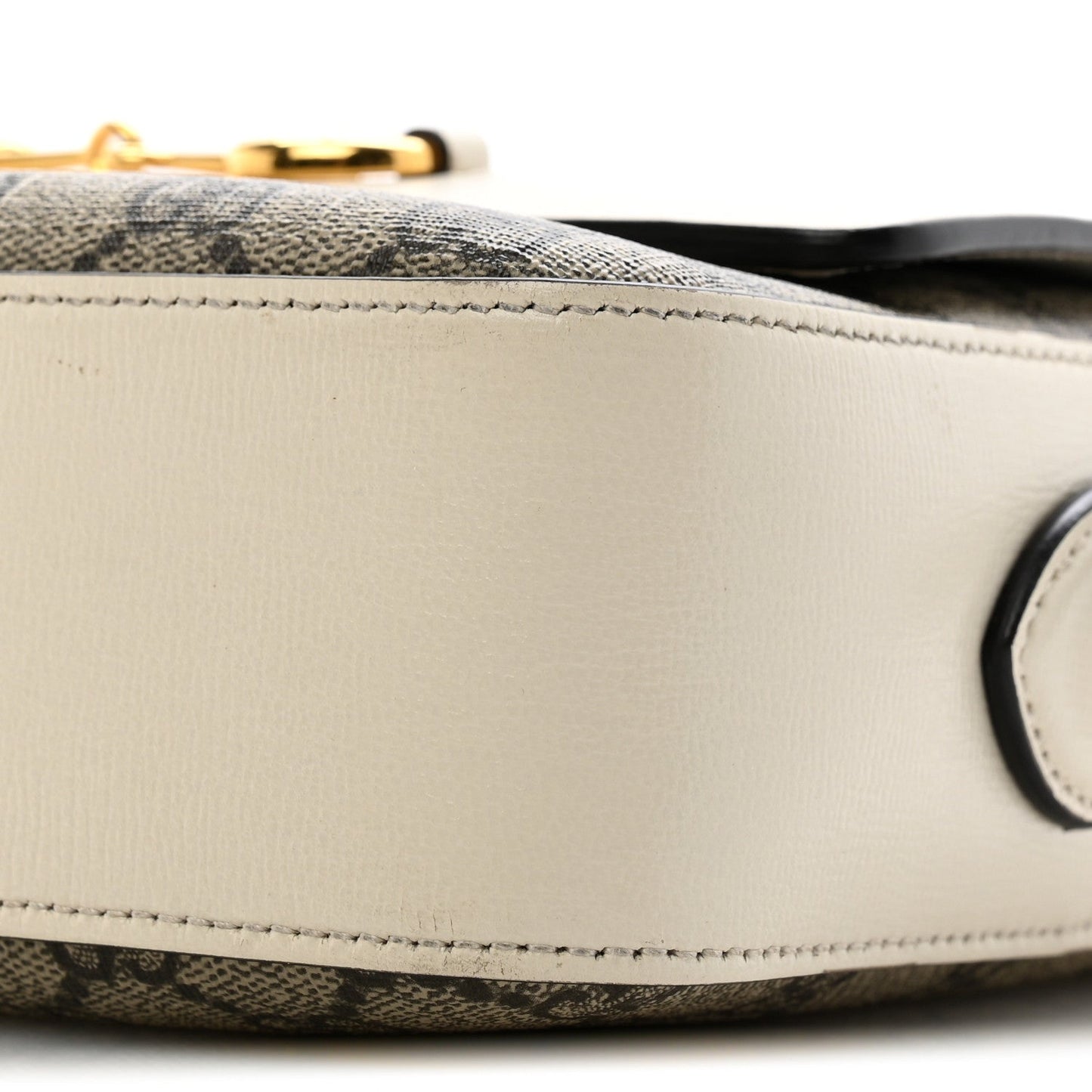 GG Supreme Monogram Small Horsebit 1955 Shoulder Bag Beige Mystic White