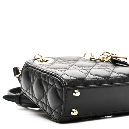 Lambskin Cannage Micro Lady Dior Black