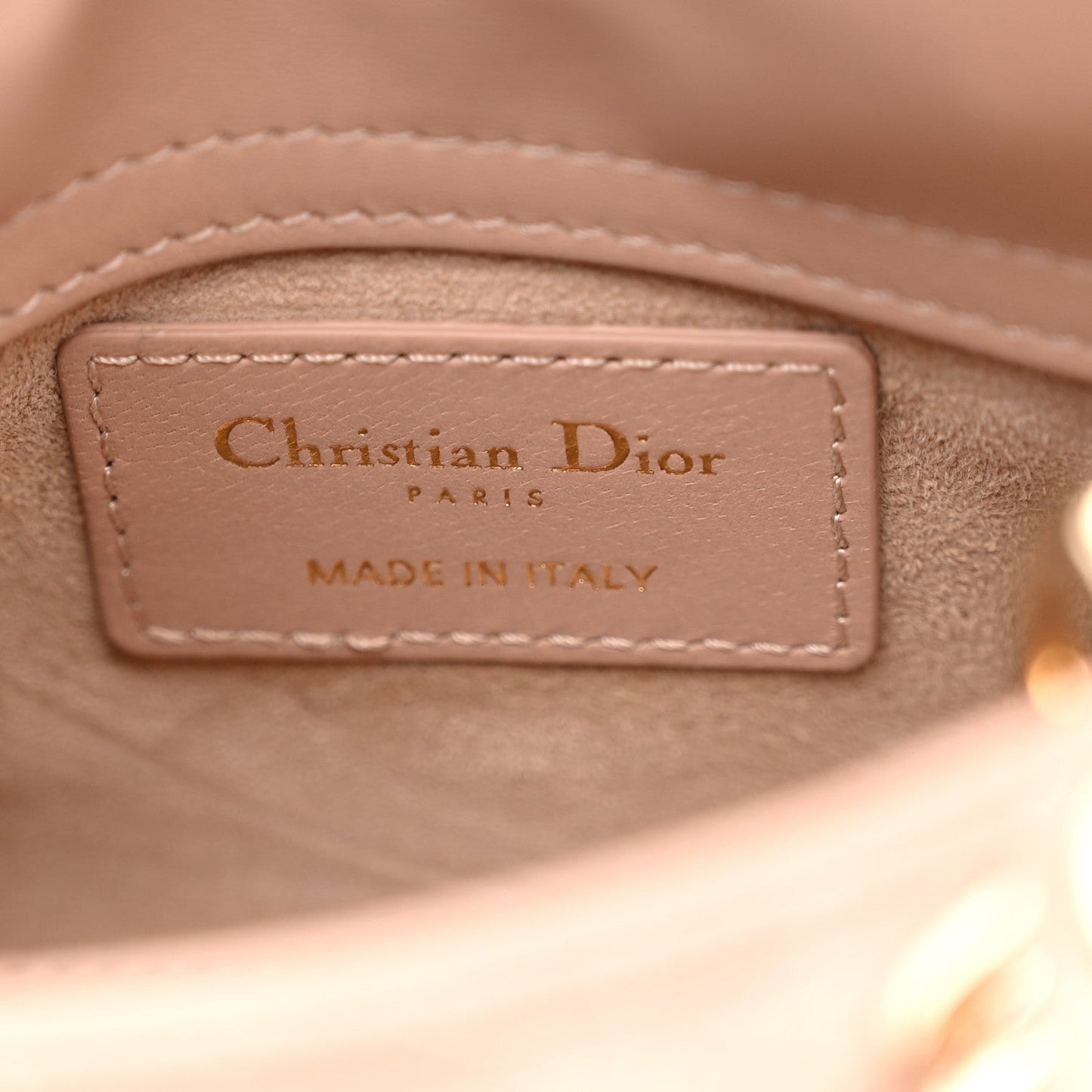 Lambskin Cannage Micro Lady Dior Rose Des Vents