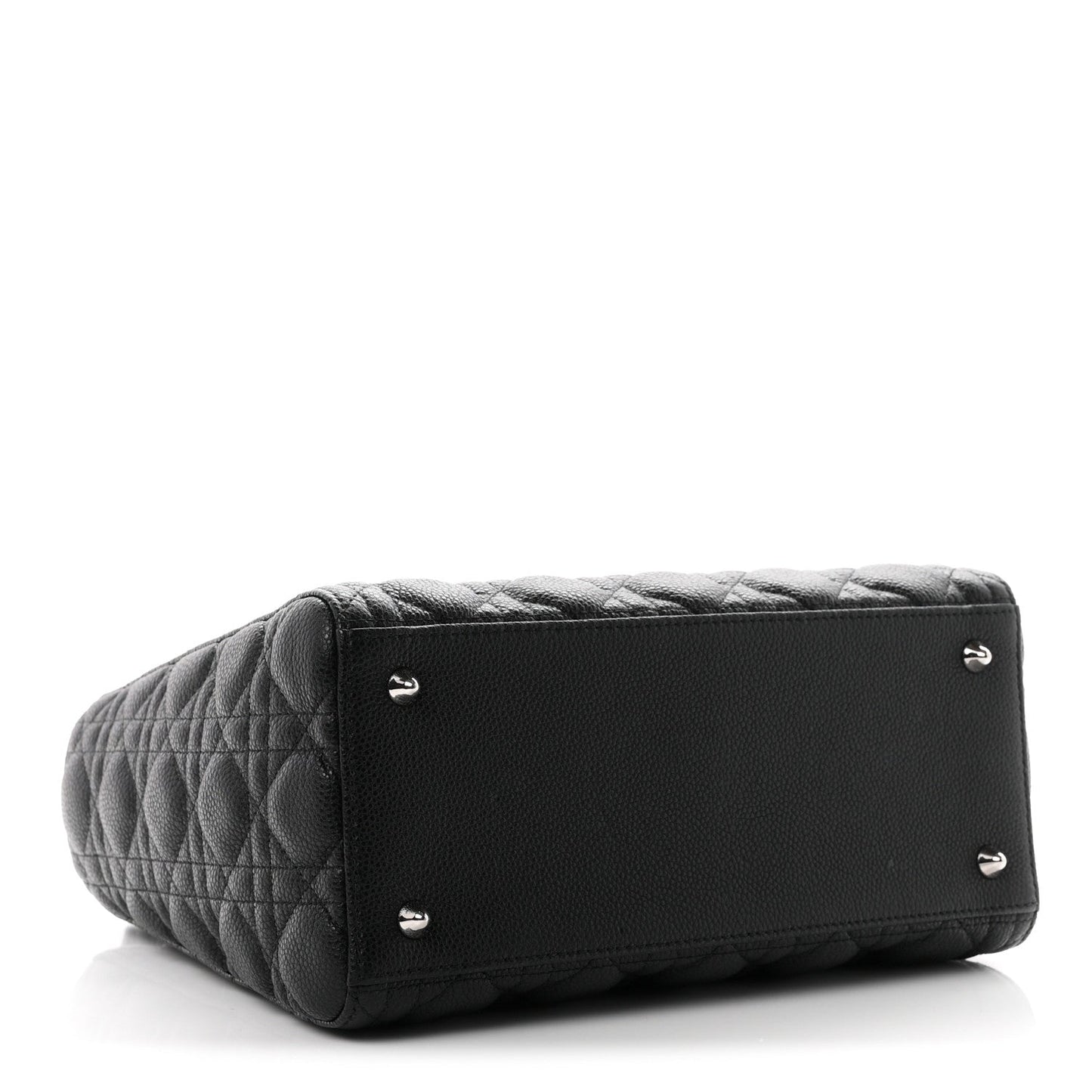 Grained Calfskin Cannage Medium Lady Dior Black