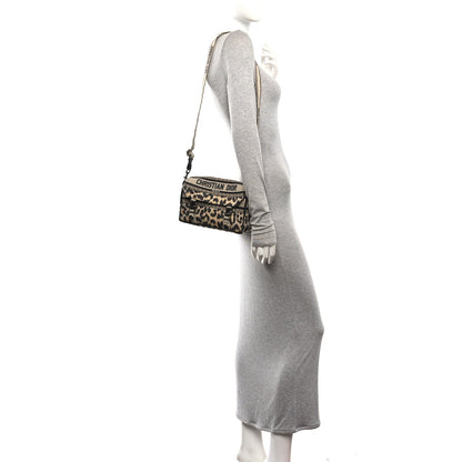 Canvas Mizza Embroidered Small Diorcamp Messenger Beige