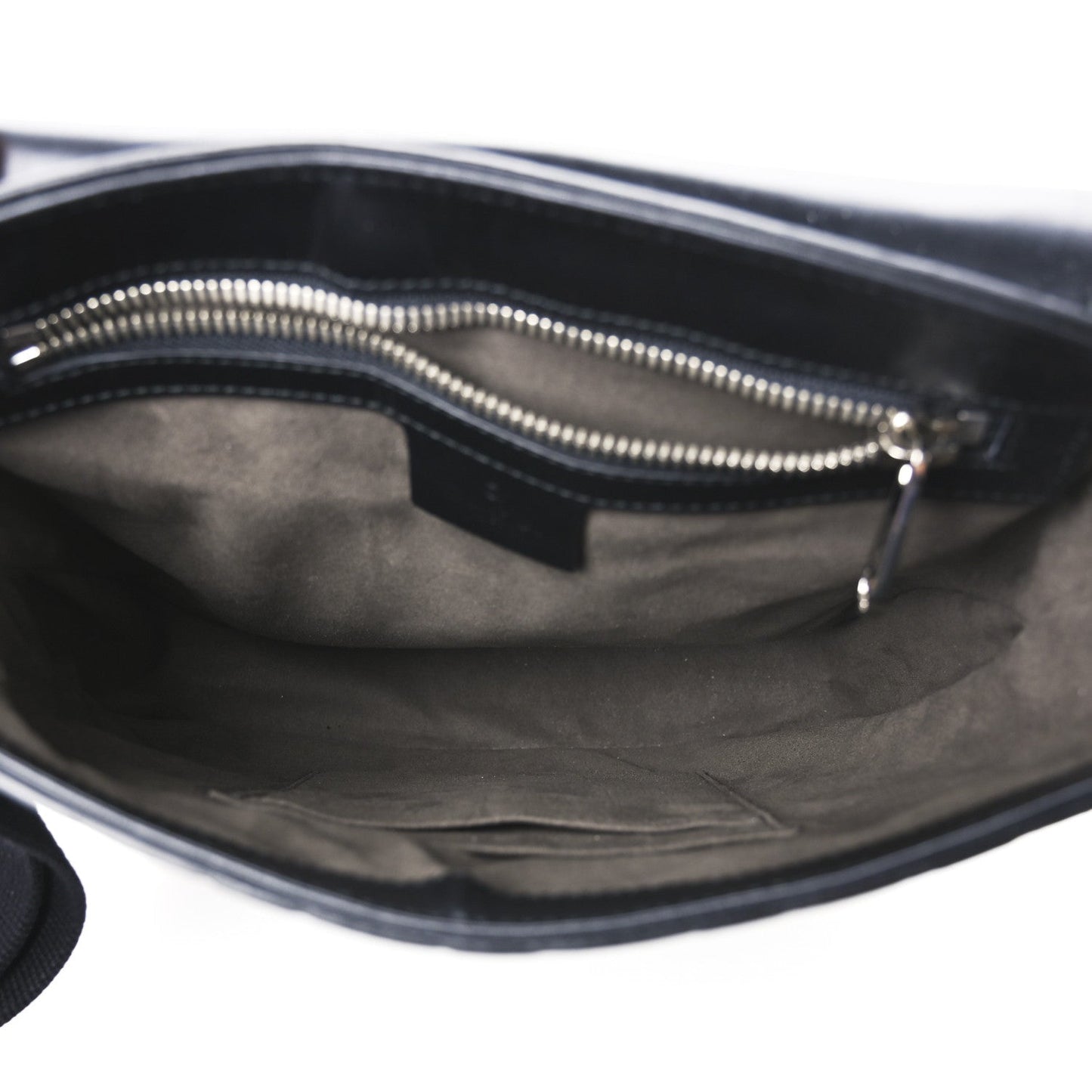 Guccissima Signature Single Buckle Flap Messenger Bag Black