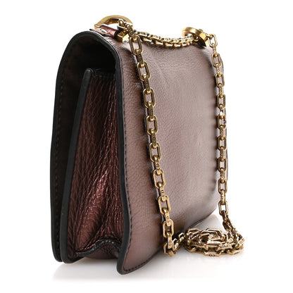 Metallic Calfskin J'Adior Chain Flap Bag Noisette