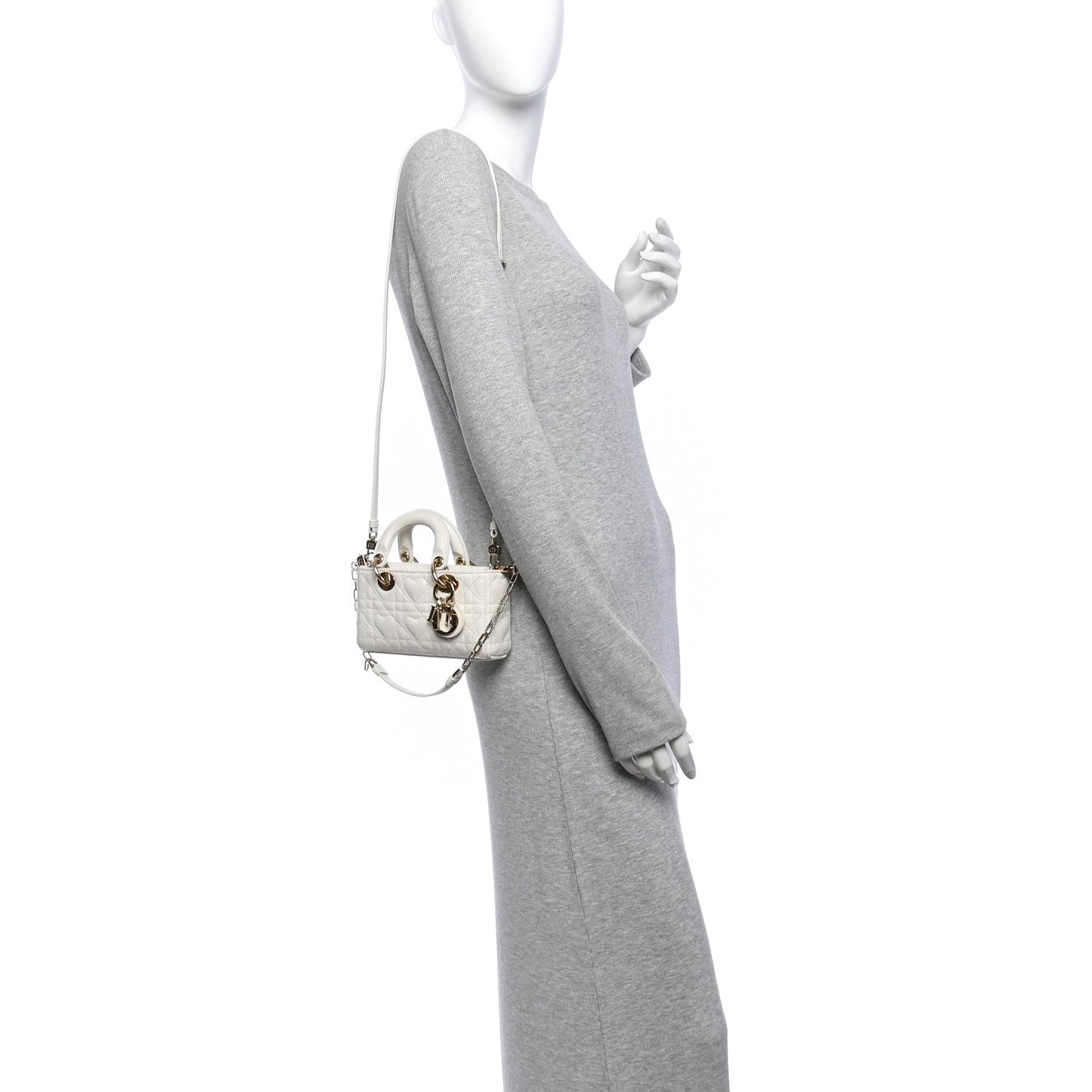 Lambskin Cannage Dioramour Micro Lady D-Joy Latte