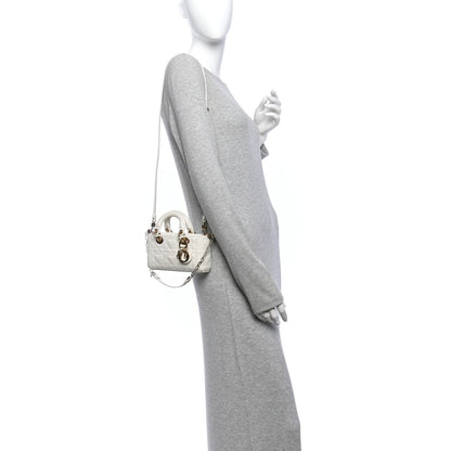 Lambskin Cannage Dioramour Micro Lady D-Joy Latte