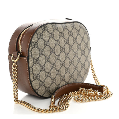 GG Supreme Monogram Cuoio Toscano Mini Chain Shoulder Bag Beige Ebony Cuir