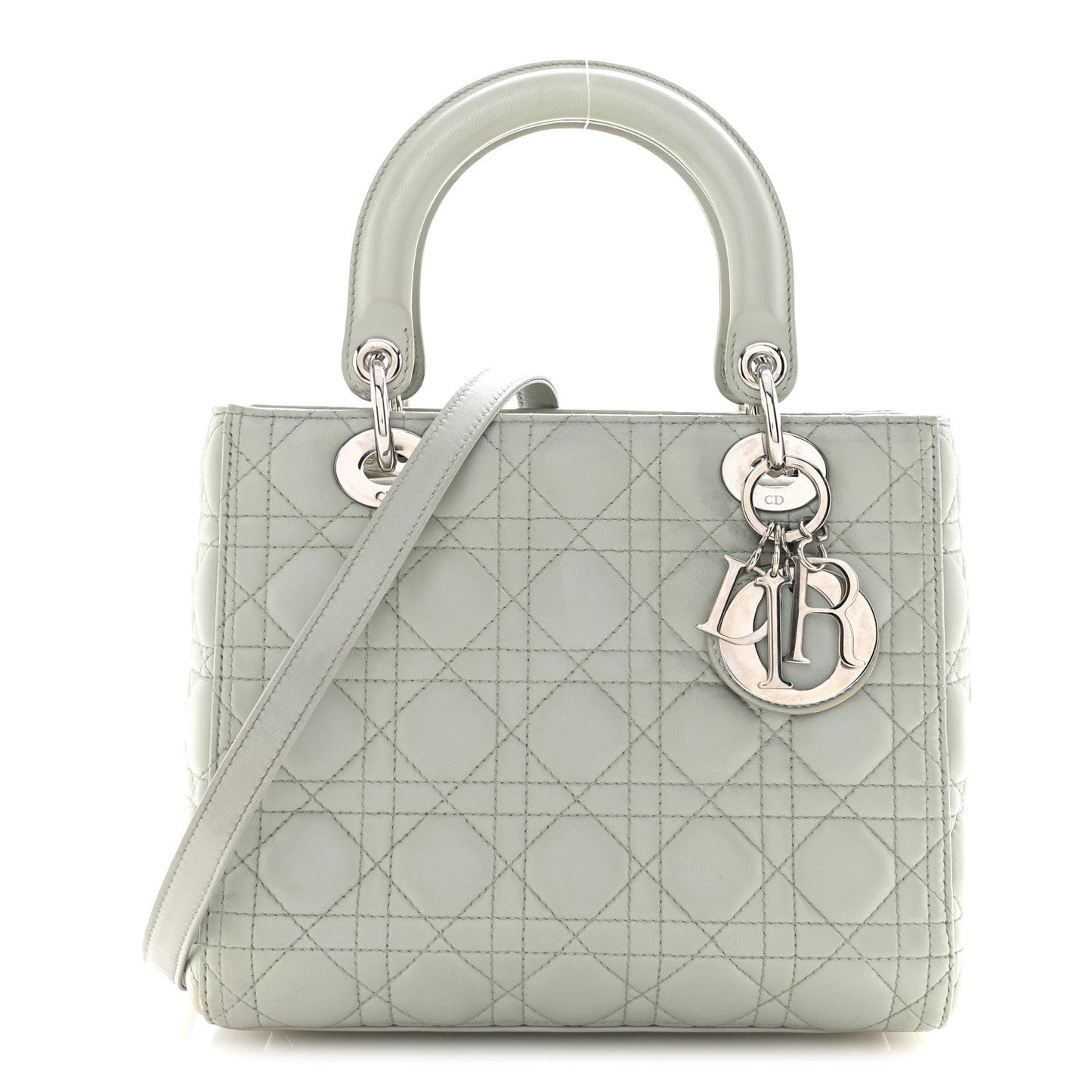 Lambskin Cannage Medium Lady Dior Green