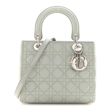 Lambskin Cannage Medium Lady Dior Green