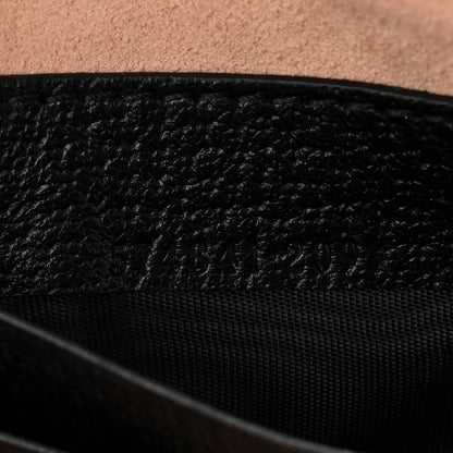 Textured Calfskin Web Ophidia Round Wrist Wallet Black
