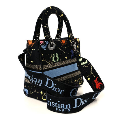 Canvas Pixel Zodiac Embroidered Medium Lady D-Lite Nero Multicolor