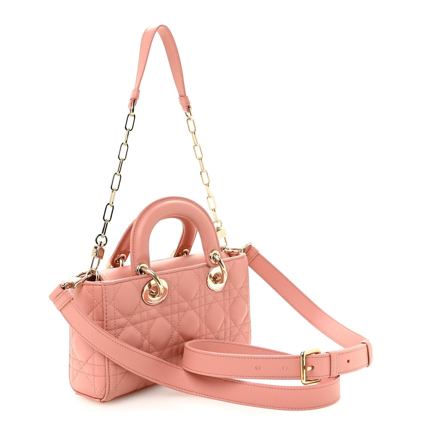 Lambskin Cannage Small Lady D-Joy Light Pink