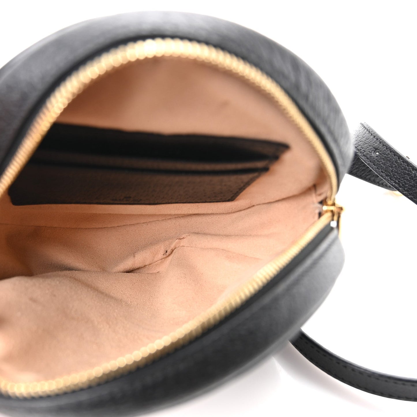 Grained Calfskin Web Mini Ophidia Round Backpack  Black