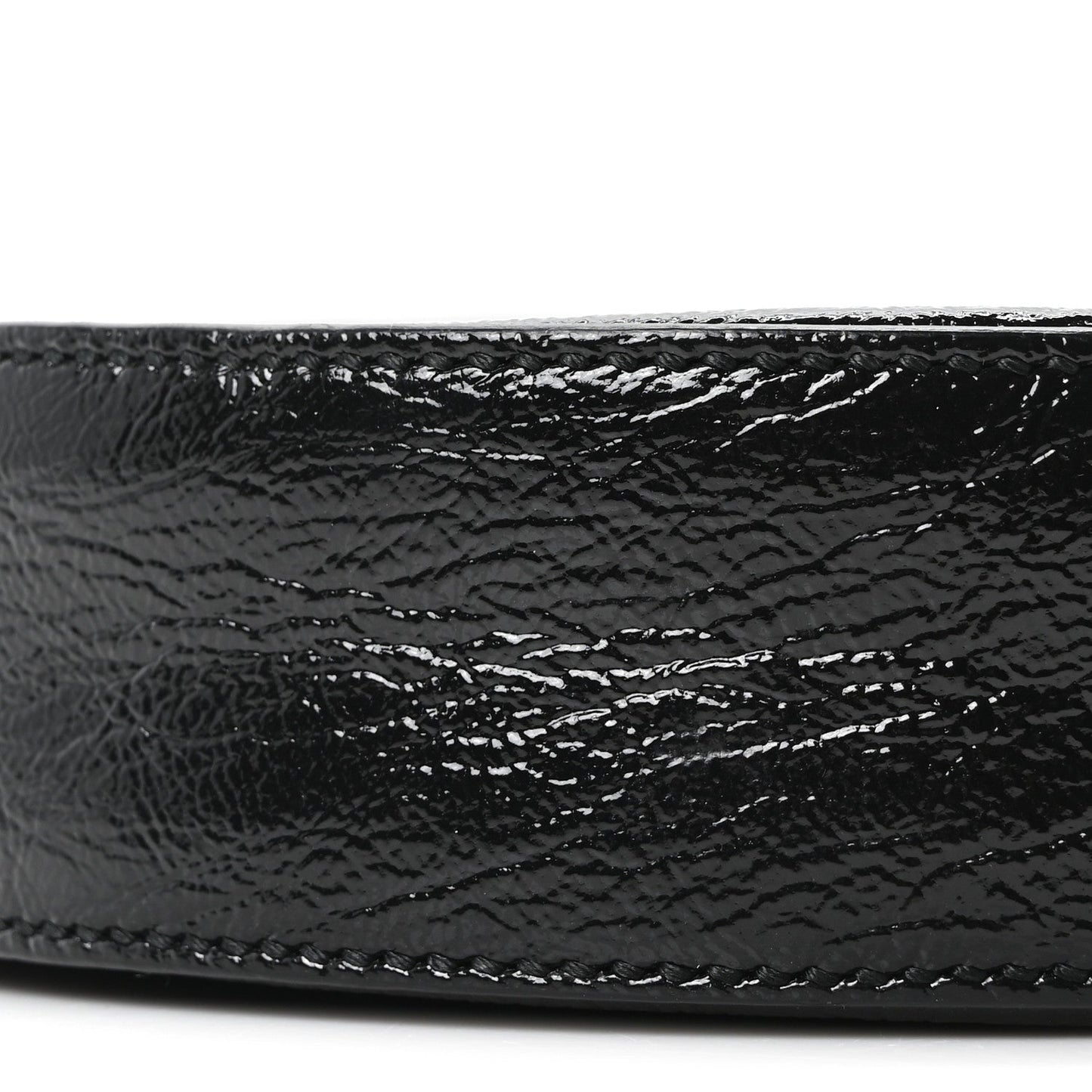 Suede Patent Web Mini Ophidia Round Shoulder Bag Black