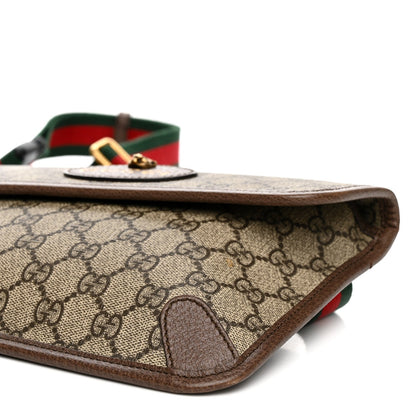 GG Supreme Monogram Neo Vintage Web Belt Bag Brown