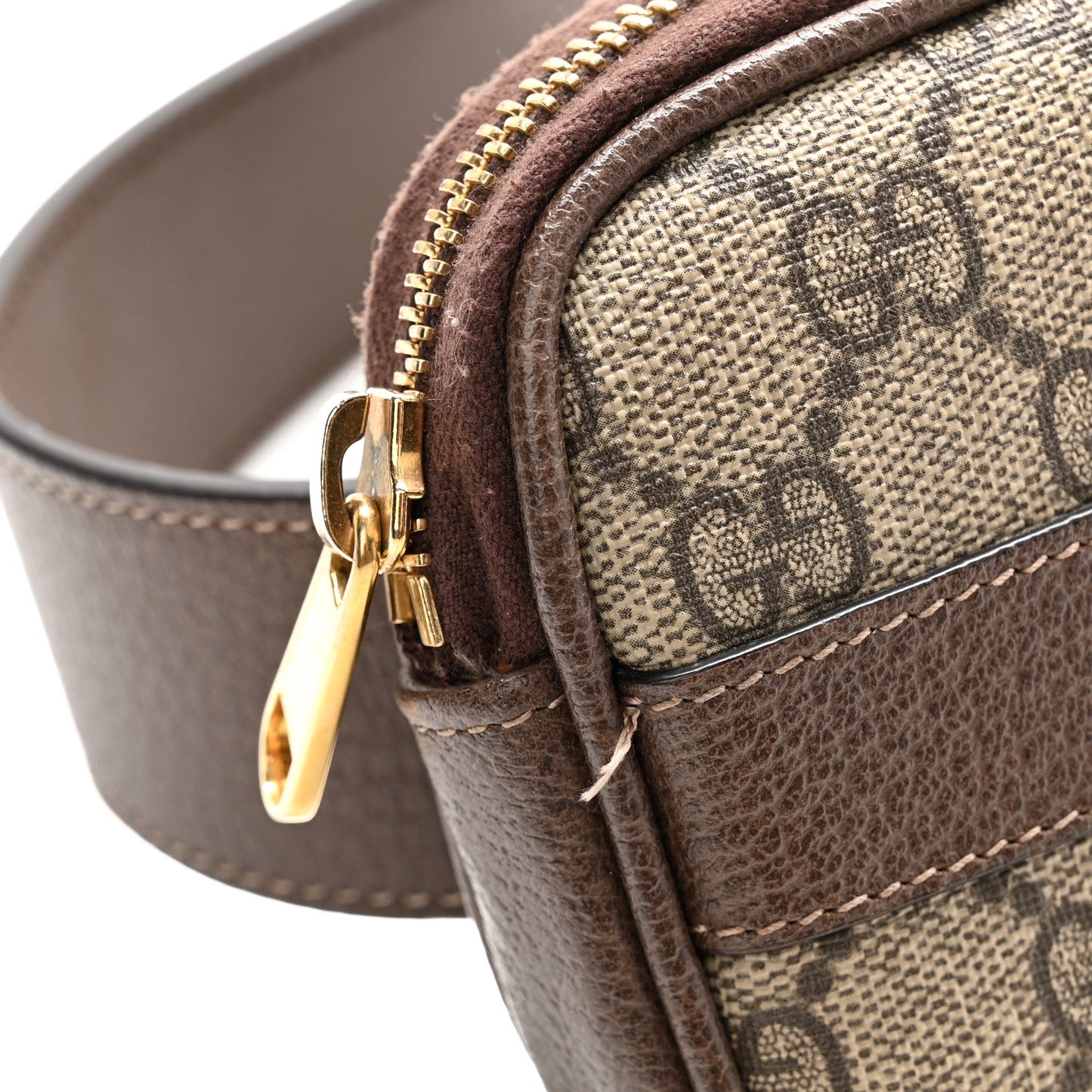 GG Supreme Monogram Ophidia Belted iPhone Case 85 34 Dark Brown