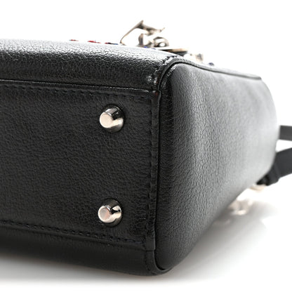 Goatskin Sequin Embroidered Mini Lady Dior Black