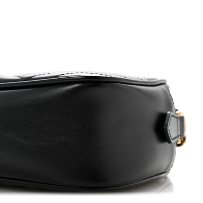 Calfskin Matelasse Small GG Marmont Chain Shoulder Bag Black
