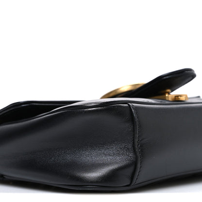 Calfskin Matelasse Mini GG Marmont Shoulder Bag Black