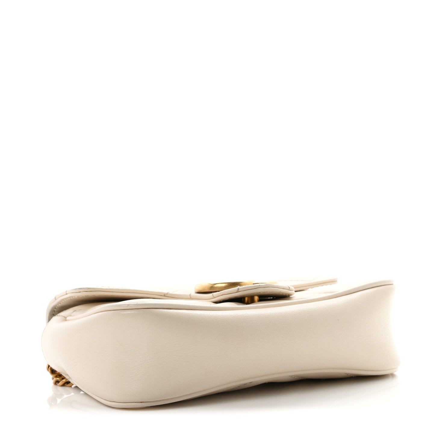 Calfskin Matelasse Super Mini GG Marmont Shoulder Bag White