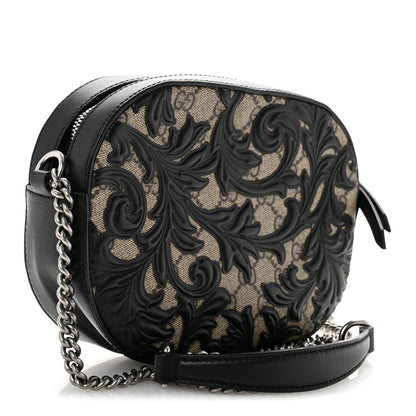 GG Supreme Monogram Arabesque Mini Chain Shoulder Bag Beige Black
