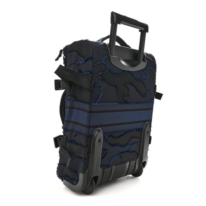 Canvas Small Diortravel Suitcase Blue Multicolor