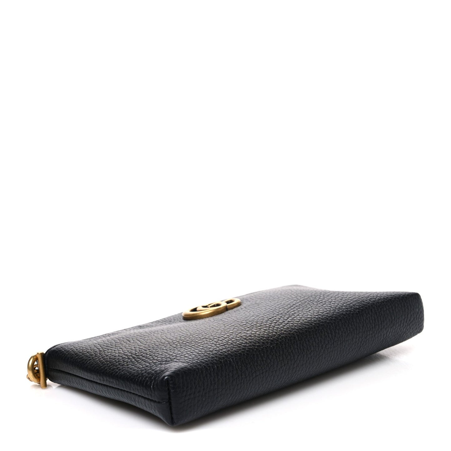 Pebbled Calfskin GG Marmont Zip Chain Bag Black