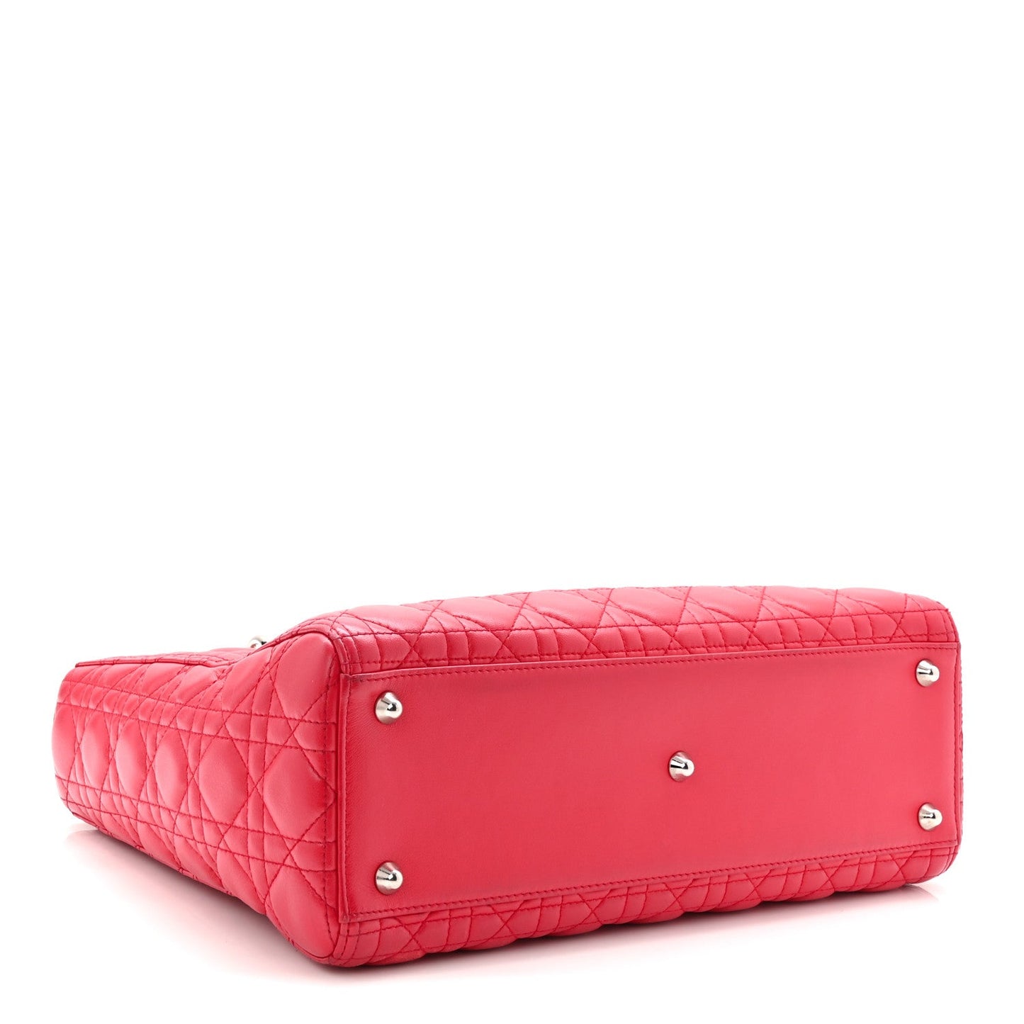 Lambskin Cannage Large Lady Dior Fuchsia