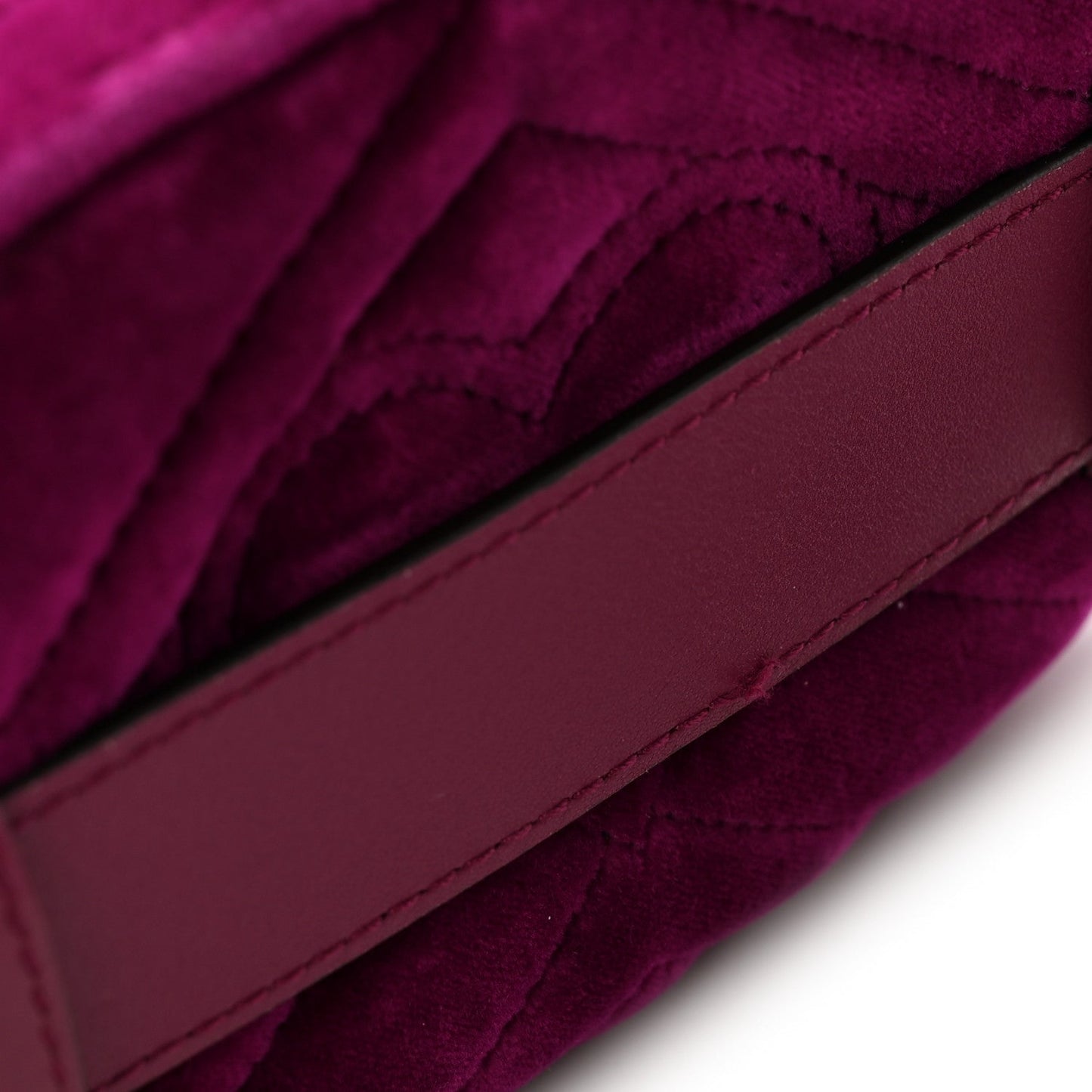 Velvet Matelasse GG Marmont Belt Bag 75 30 Fuchsia Violet Cyclamen