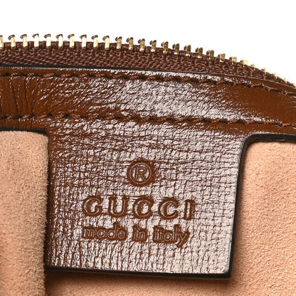 GG Supreme Monogram Azalea Calfskin Web Small Jackie 1961 Hobo Beige Ebony Brown Sugar