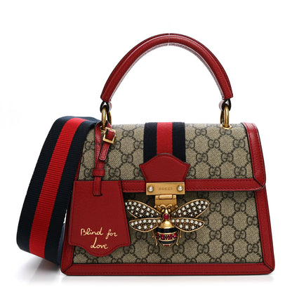 GG Supreme Monogram Small Queen Margaret Top Handle Bag Red