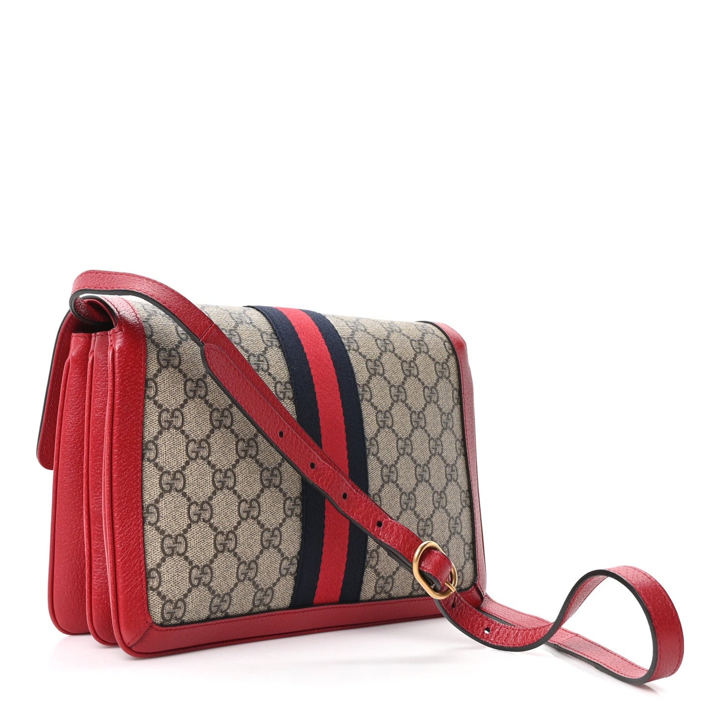 GG Supreme Monogram Medium Queen Margaret Shoulder Bag Red