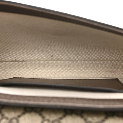 GG Supreme Monogram Textured Dollar Calfskin Web Mini Ophidia Envelope Shoulder Bag Beige Ebony New Acero
