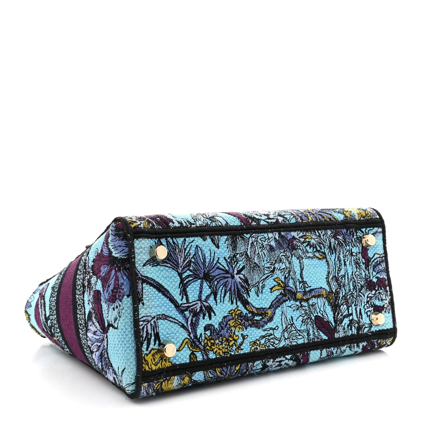 Canvas Toile de Jouy Voyage Embroidered Medium Lady D-Lite Celestial Blue