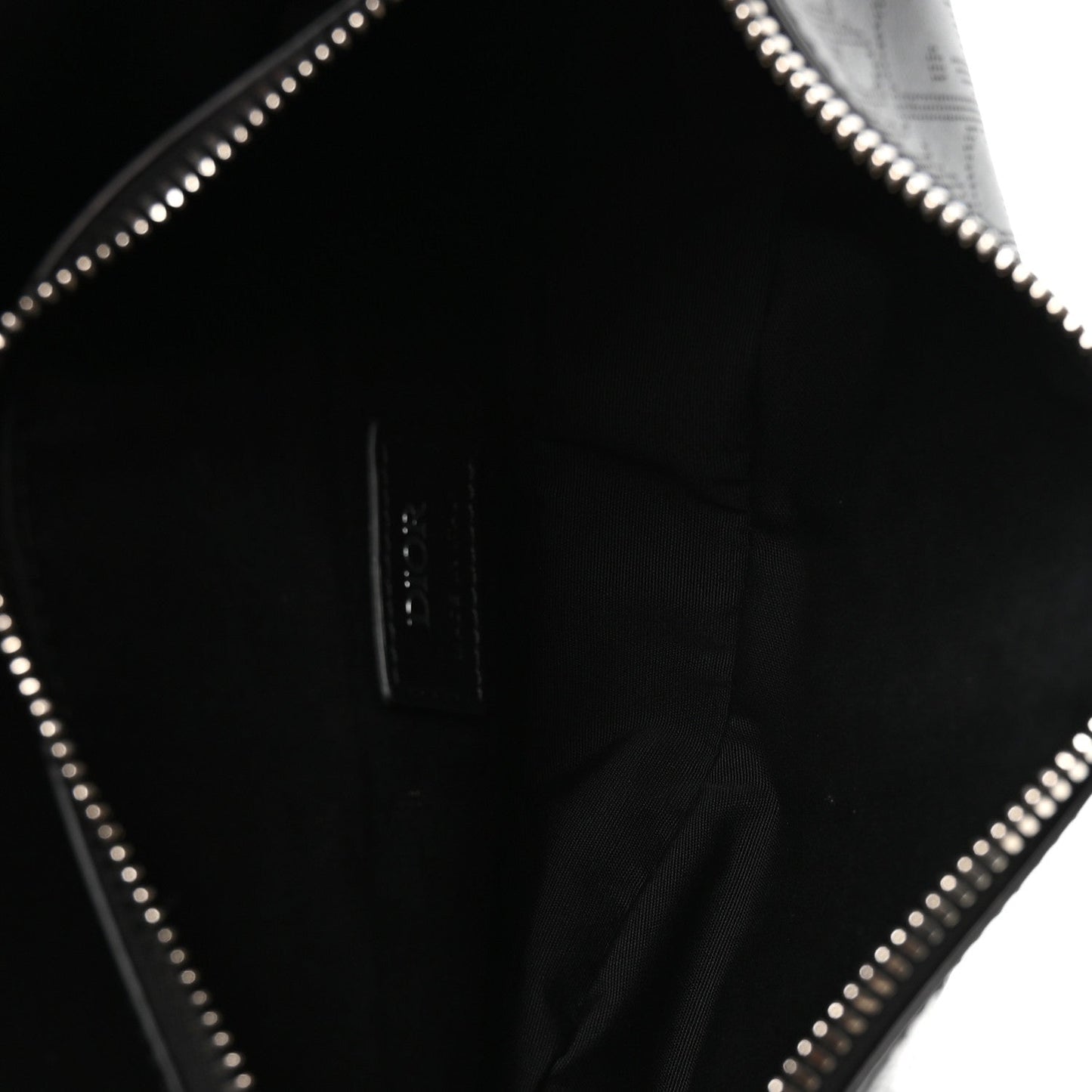 Calfskin Perforated Oblique Galaxy Mens Saddle Bag Black