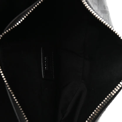 Calfskin Perforated Oblique Galaxy Mens Saddle Bag Black