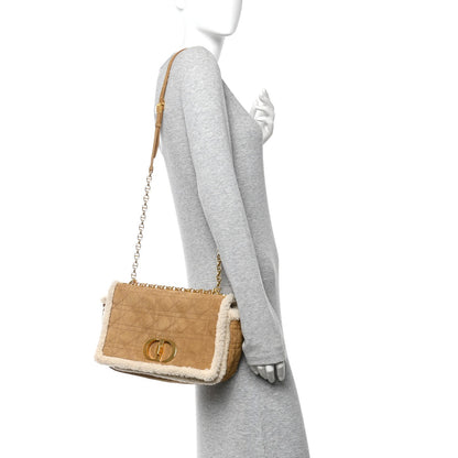 Shearling Cannage Large Caro Bag Camel