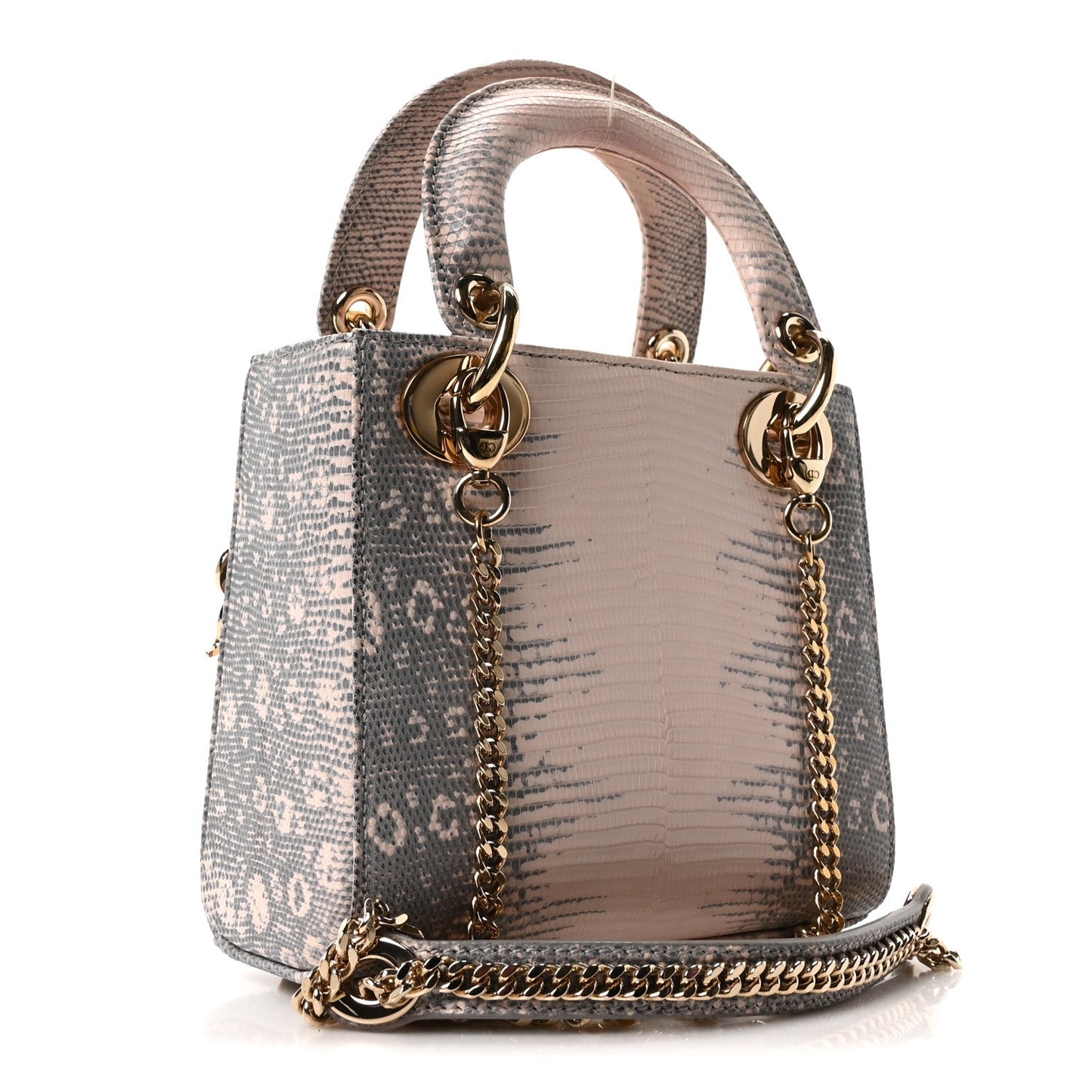 Lizard Ombre Mini Lady Dior Light Pink