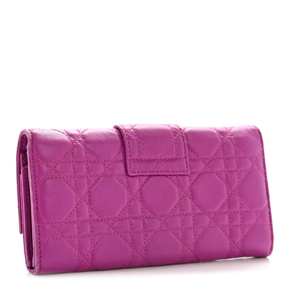 Lambskin Cannage Miss Dior Chain Wallet Dark Pink