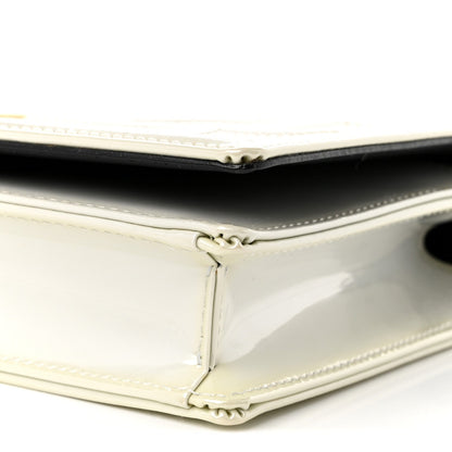 Patent Micro-Cannage Diorama Wallet on Chain Pouch Metallic White