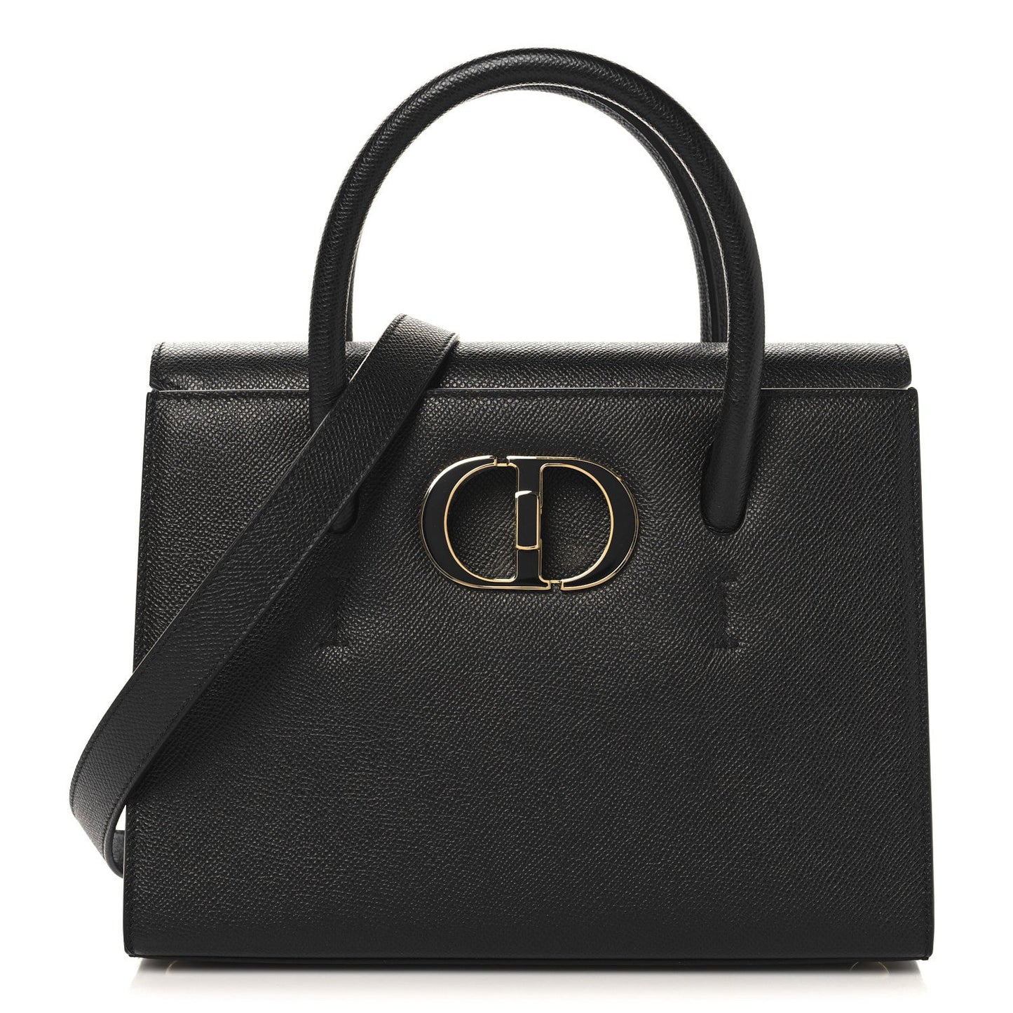 Grained Calfskin Medium St. Honore Tote Black