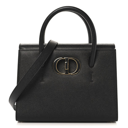 Grained Calfskin Medium St. Honore Tote Black